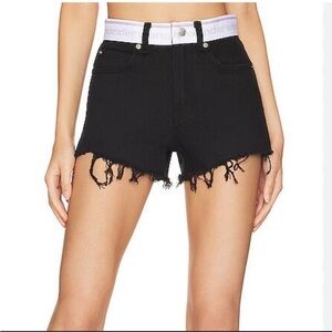 Alexander Wang Black Frayed Jean Shorts